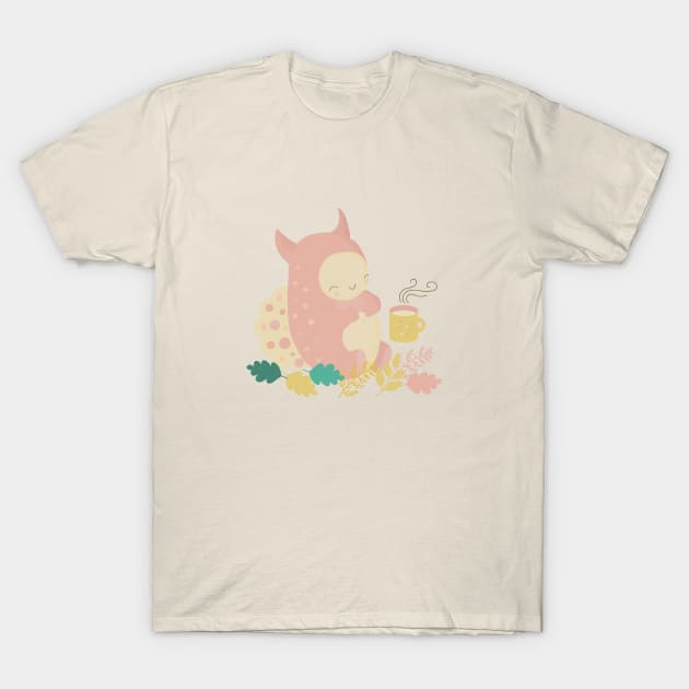 Cute Pink Monster T-Shirt by MarinaDemidova